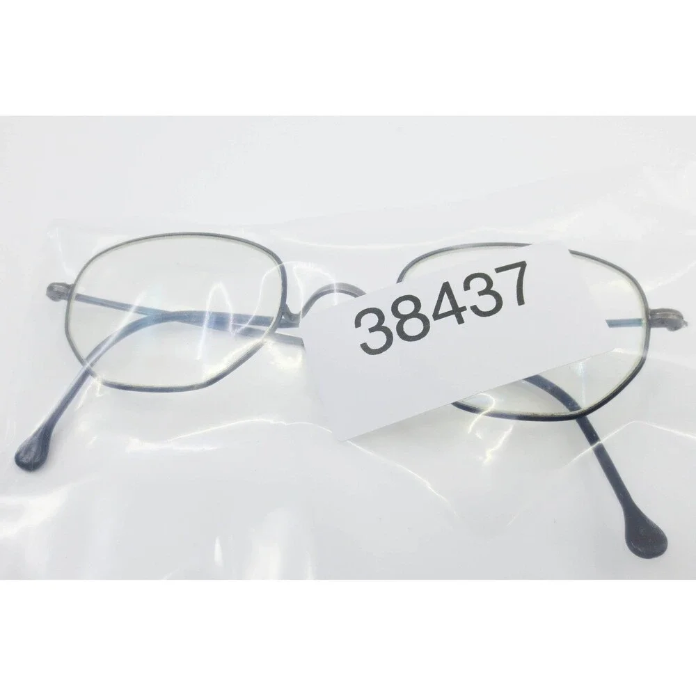 Vintage Dark Metal Wire Frame Eyeglasses Minimalist Rounded Geometric 38437